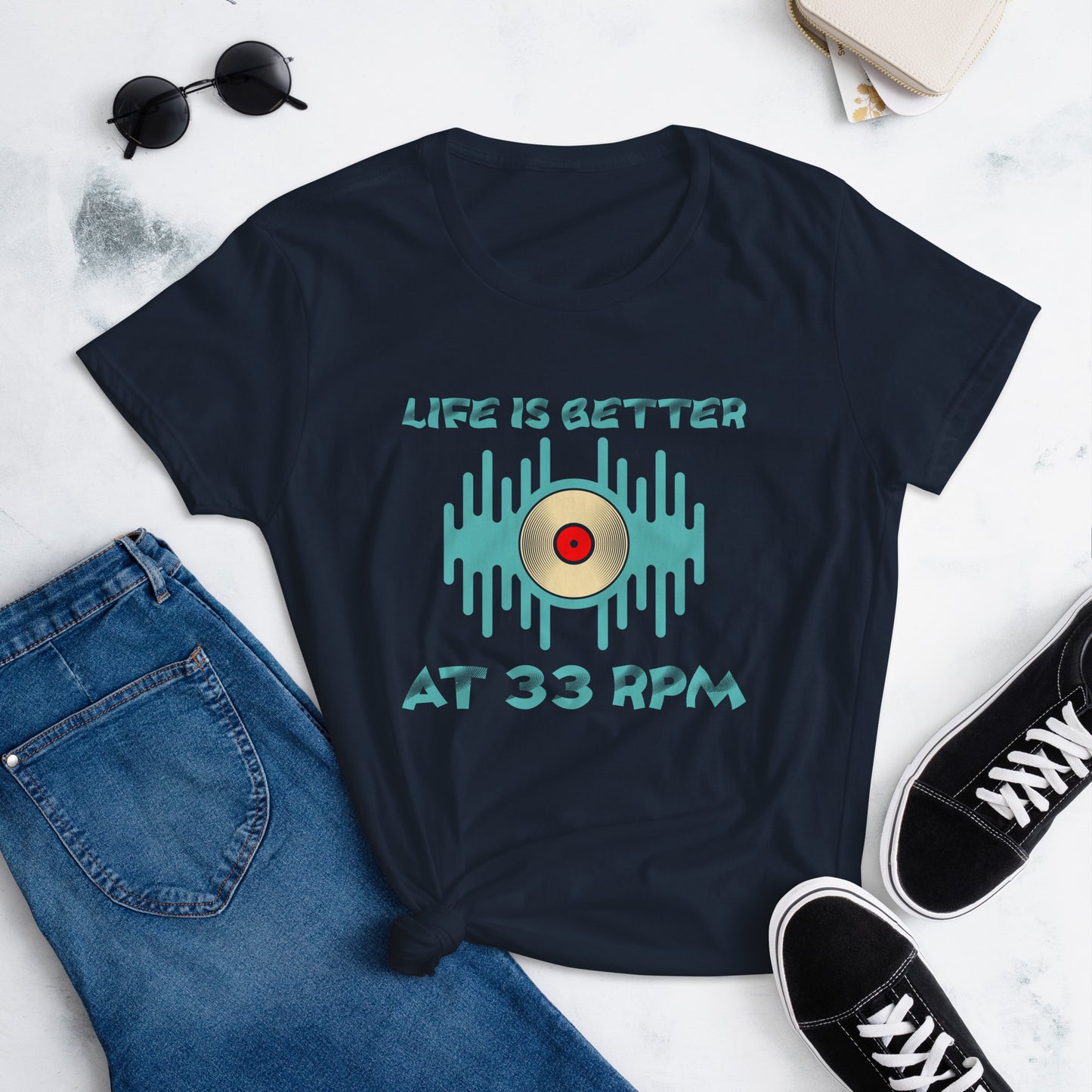 Life is Better at 33RPM Women's short sleeve t-shirt