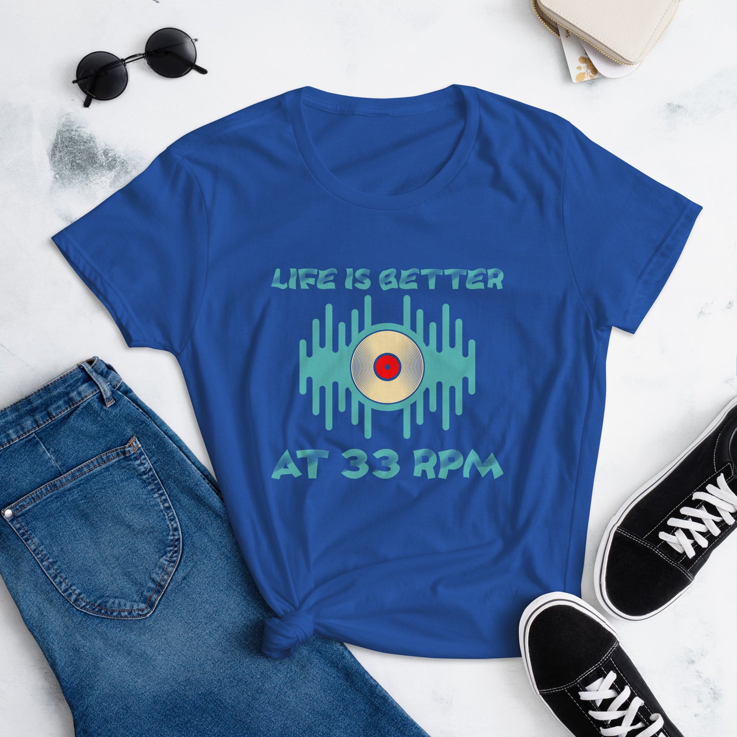 Life is Better at 33RPM Women's short sleeve t-shirt